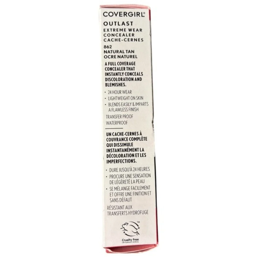 Covergirl Outlast‎ Extreme Wear Concealer 862 Natural Tan Full Coverage NIB